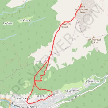 Trace GPS Pointe de Nantaux, itinéraire, parcours