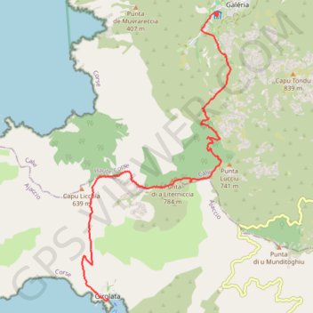 Trace GPS Girolata - Galeria, itinéraire, parcours