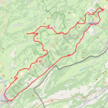 Trace GPS La République du Saugeais - Doubs, itinéraire, parcours