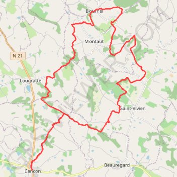 Trace GPS Entre Cancon et Montaut, itinéraire, parcours
