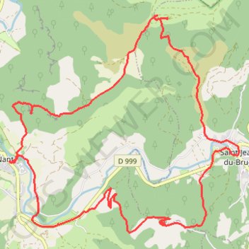 Trace GPS Nant-Roc nantais-Saint jean du Bruel, itinéraire, parcours