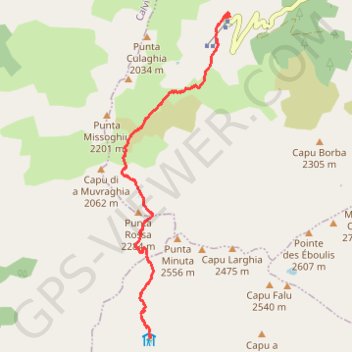Trace GPS Corse (GR20) Tighjettu - Ascu Stagnu, itinéraire, parcours