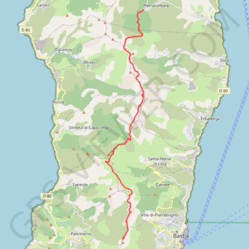 Trace GPS Pignu - Cortina, itinéraire, parcours