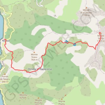 Trace GPS Mont Stello - Nonza, itinéraire, parcours