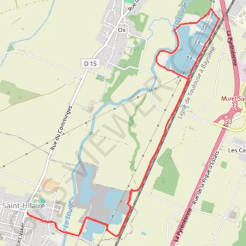 Trace GPS De Saint-Hilaire aux lacs de Muret, itinéraire, parcours