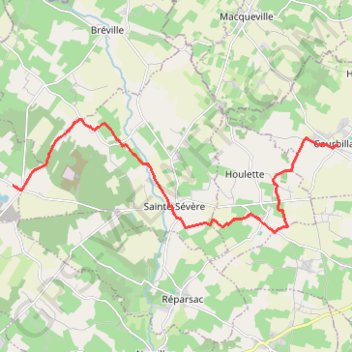 Trace GPS T19.1-Courbillac à Orlut-Chamblanc, itinéraire, parcours