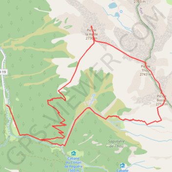 Trace GPS Pic de Thou, itinéraire, parcours