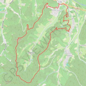 Trace GPS Oberkirch Hesselbach -Brennersteig, itinéraire, parcours