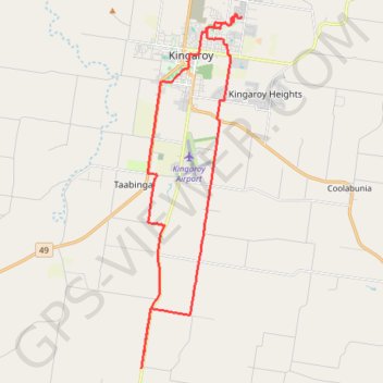 Trace GPS Kingaroy to Goodger Queensland, itinéraire, parcours