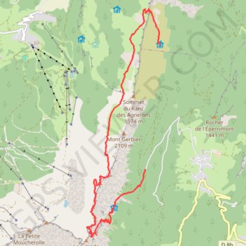 Trace GPS Tour des aretes du Gerbier (Vercors), itinéraire, parcours