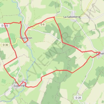 Trace GPS Les Vergers du Tourteronnais, itinéraire, parcours