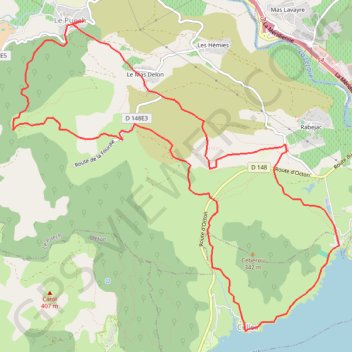 Trace GPS Salagou-Puech, itinéraire, parcours