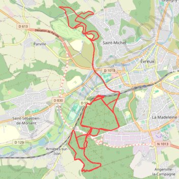 Trace GPS Foret evreux et saint michel, itinéraire, parcours