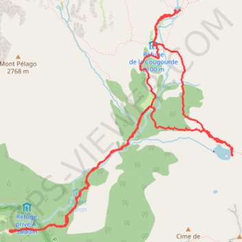 Trace GPS Boréon - Lac de Trécolpas - Refuge de la Cougourde - Lac de Sagnes, itinéraire, parcours