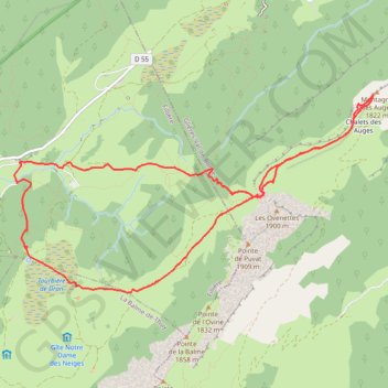 Trace GPS Plateau des Glières, Montagne des Auges, itinéraire, parcours