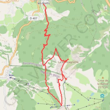 Trace GPS Saint Vincent les forts Dormillouse, itinéraire, parcours