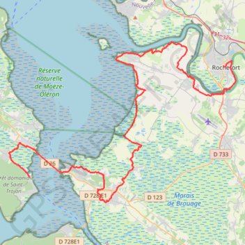 Trace GPS Rochefort / Saint-Trojan-les-Bains (2) on GPSies.com, itinéraire, parcours