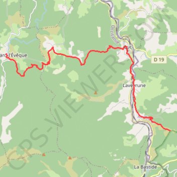 Trace GPS Cheylard-Sommet d'Espervelouze, itinéraire, parcours