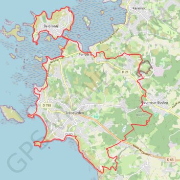 Trace GPS Pleumeur-Bodou, itinéraire, parcours