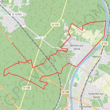 Trace GPS Vers Samois sur Seine, itinéraire, parcours