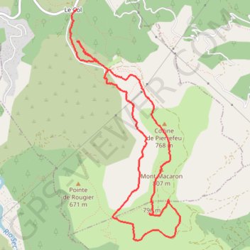 Trace GPS Les cretes du Mont Macaron, itinéraire, parcours