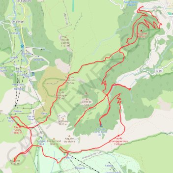 Trace GPS Vallée Chaudefour Crêtes Cascades, itinéraire, parcours