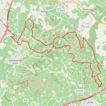 Trace GPS Balade Piscénoise, itinéraire, parcours