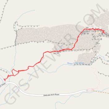Trace GPS Delicate Arch (Arches National Park), itinéraire, parcours