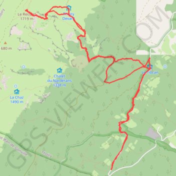Trace GPS Tiocan - Reculet à ski de rando, itinéraire, parcours
