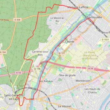Trace GPS De Sartrouville à Maisons-Laffitte, itinéraire, parcours