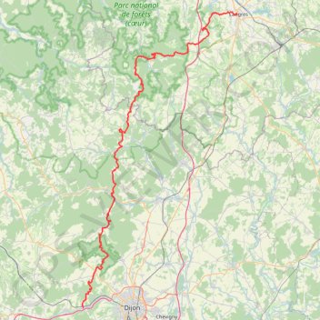 Trace GPS GR 7 - De Langres (Haute-Marne) à Velars-sur-Ouche (Côte d'Or), itinéraire, parcours