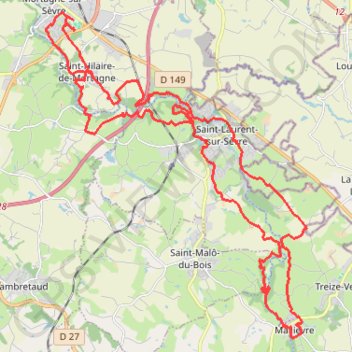 Trace GPS Rando Mortagne sur Sevre, itinéraire, parcours