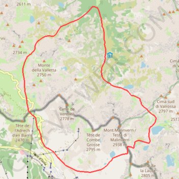 Trace GPS Malinvern, le grand tour, itinéraire, parcours