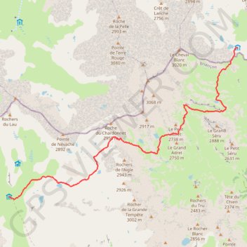 Trace GPS Tour du Thabor 3eme jour, itinéraire, parcours
