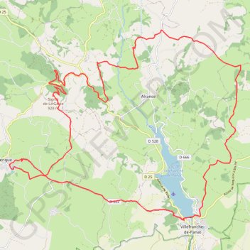 Trace GPS Les Crêtes de Villefranche de Panat, itinéraire, parcours