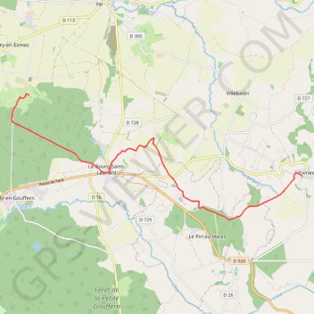 Trace GPS Chemin de Saint Michel (voie de Paris) etape 6, itinéraire, parcours