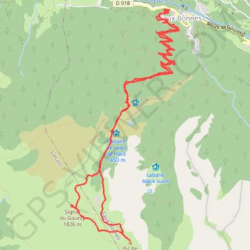 Trace GPS Signal et pic du Gourzy depuis les Eaux Bonnes, itinéraire, parcours