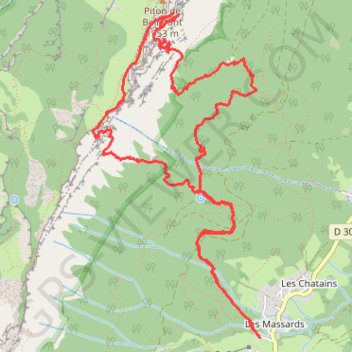 Trace GPS Pas de Montbrun et de Rocheplane en boucle depuis les Massards (Chartreuse), itinéraire, parcours