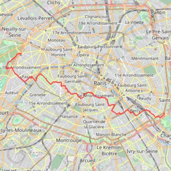 Trace GPS En plein coeur de Paris, itinéraire, parcours