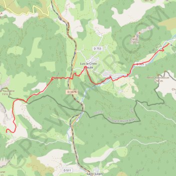 Trace GPS De La Jarjatte à Vaunières (Tour du Dévoluy), itinéraire, parcours