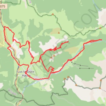 Trace GPS Col du Préau à Lus La Croix Haute, itinéraire, parcours