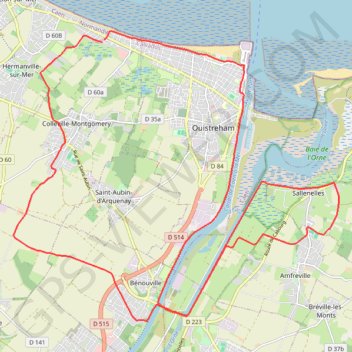 Trace GPS Ouistreham - Salennelles, itinéraire, parcours