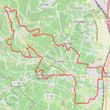 Trace GPS Circuit des Crus - Crêches-sur-Saône, itinéraire, parcours