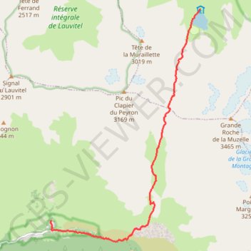 Trace GPS De Valsenestre au refuge de La Muzelle, itinéraire, parcours