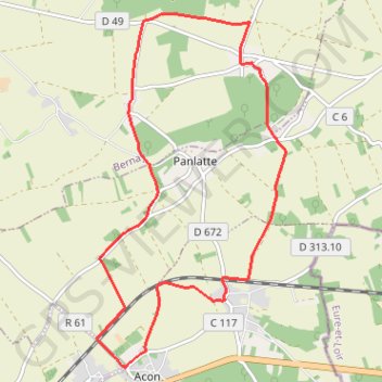 Trace GPS Circuit du château d'Hellenvilliers - Acon, itinéraire, parcours