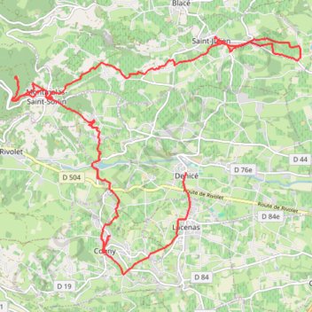 Trace GPS En Beaujolais avec Les Randonneurs Montbrisonnais, itinéraire, parcours