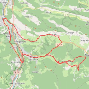 Trace GPS De Foix à Freychenet, itinéraire, parcours