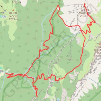 Trace GPS Chatreuse-Lance Sud de Malissard en boucle, itinéraire, parcours