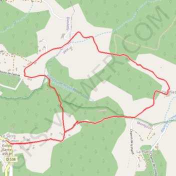 Trace GPS Le Devès - Montjoux, itinéraire, parcours