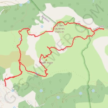 Trace GPS Pic des Taulères - Ourdinse - Circuit, itinéraire, parcours